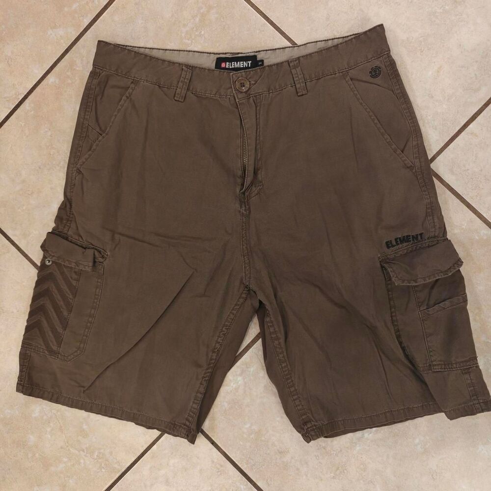 Element Men's Brown and Khaki Shorts